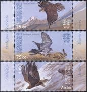 Kyrgyzstan 2015 Eagle/ Falcons/ Traditional Hunting/ Raptors/ Birds of Prey/ Nature 3v set (n44147)