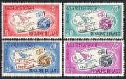 Laos 1966 Birds / Pigeon / Letter Writing / Globe 4v (n32060)