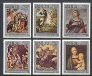 Laos 1983 Raphael/ Art/ Horses/ St George/ Dragon/ Artists/ Paintings/ Painters/ People 6v set (n21172)
