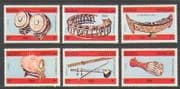 Laos 1984 Music / Instruments / Drums / Pipes 6v set (n21162)