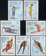 Laos 1984 Winter Olympics/ Sports/ Shooting/ Biathlon/ Skiing/ Skating 7v set (b8389)
