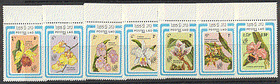 Laos 1985 Argentina'85 StampEx / Orchids / Flowers / Nature 7v set b8147