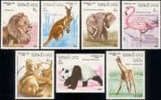 Laos 1986 Panda/ Giraffe/ Elephant/ Koala/ Flamingo/ Lion/ Kangaroo/ Animals/ Nature 7v set b6357