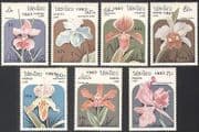 Laos 1987 Orchids / Flowers / Plants 7v set ref:b8150