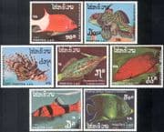 Laos 1987 Tropical Fish/ Marine/ Nature/ Wildlife/ Conservation/ Environment 7v set (b8206)