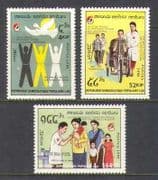 Laos 1988 Red Cross / Crescent / 125 yrs / Bike 3v set n21034