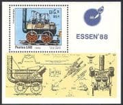 Laos 1988 Steam Engines / Trains / rail / Railways / Transport / StampEx 1v m / s (b8321)