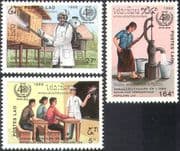 Laos 1988 WHO 40th/ Health/ Welfare/ Medical/ Doctor/ Education/ Water/ Insecticide Spraying 3v set n21036