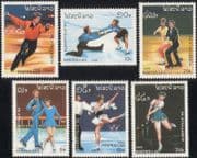 Laos 1989 Olympic Games/ Olympics/ Ice Skater/ Figure Skating/ Sports 6v set (b8453)