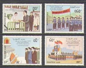 Laos 1990 Medical  /  Health  /  National Day  /  Flags 4v (n21035)