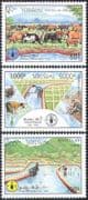 Laos 1995 FAO/ Food/ Oxen/ Cows/ Cattle/ Rice/ Farming/ Agriculture/ Animals / UN/ FFH/ Freedom From Hunger/ 3v set (n42817)