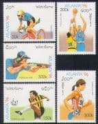 Laos 1996 Olympics / Sports / Olympic Games / Basketball / Cycling / Shooting 5v (n35220)