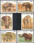 Laos 1997 Elephants/ Wildlife/ Animals/ Nature/ Conservation 6v set (b5268)
