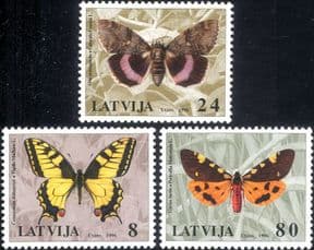 Latvia 1996  Moths/ Butterflies/ Insects/ Nature/ Conservation 3v set (s3070)