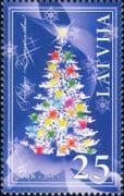 Latvia 2008 Christmas/ New Year/ Greetings/ Tree/ Baubles/ Animation 1v (lv1013)