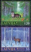 Latvia 2011 Europa/ Forests/ Trees/ Wolf/ Deer/ Nature/ Animals/ Wildlife 2v set (lv1021)