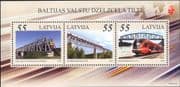 Latvia 2012 Trains/ Locomotives/ Rail/ Railway Bridges/ Transport 3v m/s (lv1000)