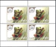Latvia 2012 Tree Frog/ Riga Zoo 100th Anniversary/ Animals/ Nature/ Amphibians/ Frogs 4 x 1v sheetlet (n44149)