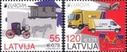 Latvia 2013 Europa/ Postal Transport/ Bicycle/ Van/ Rail/ Plane/ Horse/ Cycling 2v set (lv1018)