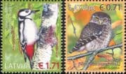 Latvia 2016 Owls/ Woodpeckers/ Birds/ Nature/ Wildlife/ Conservation 2v set (lv1016)