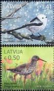 Latvia 2018 Long-tailed Tit/ Redshank/ Birds/ Nature/ Wildlife/ Conservation 2v set (lv1012)