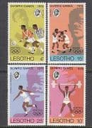 Lesotho 1976 Football / Sport / Olympics 4v set (n25034)