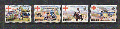 Lesotho 1976 Red Cross / HORSES / Aviation 4v ref:n17073