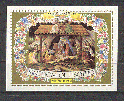 Lesotho 1981 Christmas / Nativity / Cattle / Donkey m / s (a26)