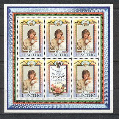 Lesotho 1982 Princess Diana / William / Royalty 6v shtlt a7