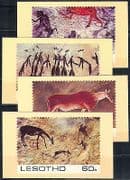 Lesotho 1983 Rock Art / Paintings / Animals Postcards (a81)