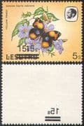 Lesotho 1984 Butterflies 15s on 5s double (2x) surcharge ERROR + OFFSET on REVERSE 1v (b2765b)