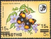 Lesotho 1984 Butterflies 15s on 5s Double Surcharge ERROR 1v (b2765d)