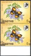 Lesotho 1984 Butterflies 15s on 5s misplaced surcharge ERROR/ Butterfly/ Insects/ Nature/ Errors/ Variety 2 x 1v pr (pair) (b3690m)