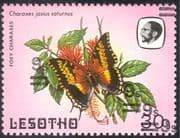 Lesotho 1984 Butterflies/ 9s on 30s/ Quadruple (4) surcharge ERROR 1v (b2765m)