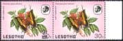 Lesotho 1984 Butterflies 9s on 30s Surcharge MISSING SURCHARGE ERROR 2 x 1v pr (b2765c)