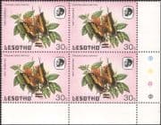 Lesotho 1984 Butterflies 9s on 30s surcharge SHORT BARS ERROR 4v blk (b2391ba)