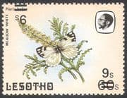 Lesotho 1984 Butterflies 9s on 60s Surcharge ERROR /Double/ Inverted 1v (b2394)