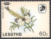 Lesotho 1984 Butterflies 9s on 60s Surcharge ERROR/ Inverted/ Misplaced 1v (b3692)