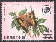 Lesotho 1984 Butterflies/ Butterfly/ Insects/ Nature 9s on 30s surcharge 1v (a69b)