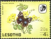 Lesotho 1984 Butterflies/ Butterfly/ Nature/ Insects/ 20s on 4s Surcharge/ FAINT print variety/ error 1v (b3690b)