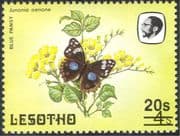 Lesotho 1984 Butterflies/ Insects/ Nature/ 20s on 4s Surcharge/ Butterfly 1v o/p overprint (b3690a)