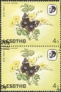 Lesotho 1984 Butterflies/ Insects/ Nature/ 20s on 4s Surcharge/ ERROR 2v pr (b3691t)
