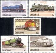 Lesotho 1984 Trains/ Steam Engines/ Locomotives/ Railways/ Rail/ Transport 5v set (s2614)