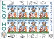 Lesotho 1985 Disney/ Mark Twain/ Owls/ Winnie the Pooh/ Tigger/ Piglet/ Cartoons 8v sht b1942