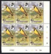 Lesotho 1986 Birds / Nature 15s on 5s surch 6v c / b (a76)
