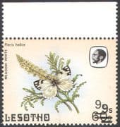 Lesotho 1986 Butterflies / 9s on 60s / DOUBLE SURCHARGE ERROR 1v (b2986)