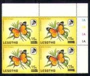 Lesotho 1986 Butterflies / Insects 15s on 1s sur c / b a64
