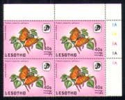 Lesotho 1986 Butterflies/ Insects/ Nature 40s on 7s surcharge c/b (a71)
