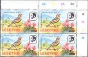 Lesotho 1986 Cape Longclaw/ Birds/ Nature 15s on 60s surch (1982 2A) c/b (a54)