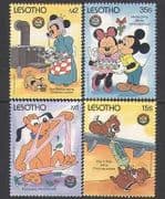 Lesotho 1986 DISNEY / Christmas / Dog / Pluto 4v set s5541b
